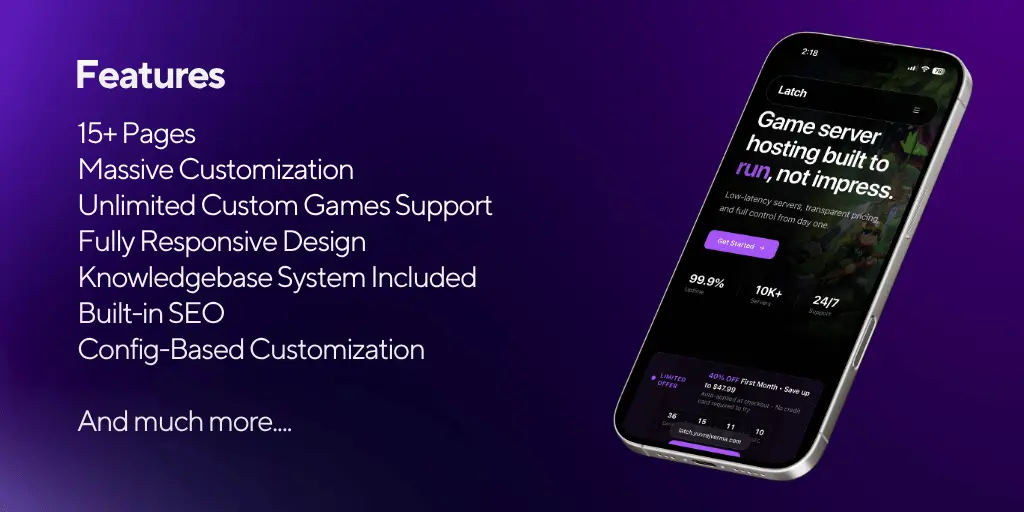 Latch template shown on mobile, tablet, and desktop screens side by side